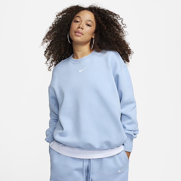 Womens Fitness Blue Hoodies Pullovers. Nike